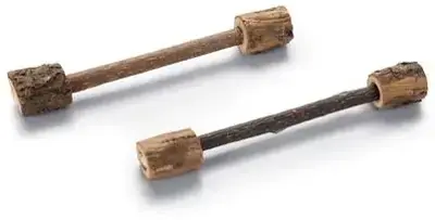Beeztees kattenspeelgoed matatabi dumbbell 12x2x2cm bruin 2 stuks Actieprijs