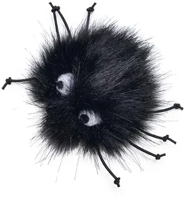 Koopje Beeztees kattenspeelgoed Jungle spin Sila met bel pluche 10x5x4cm zwart