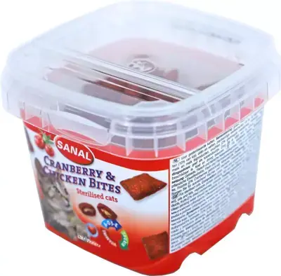 Dagaanbieding Sanal bites Cranberry & Chicken kattensnack, 75g