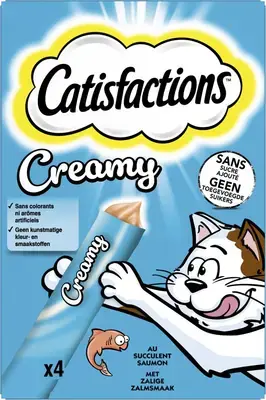 Catisfactions Kattensnack Zalm Creamy 4x10g Seizoensaanbieding
