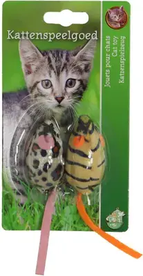 Boon kattenspeelgoed safarimuis 4 centimeters kaart a 2 stuks Goedkoop