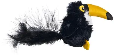 Beeztees kattenspeelgoed Jungle toekan Kanoe pluche 20x10x5cm zwart Nu Kopen