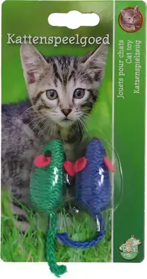 Koop Vandaag Boon kattenspeelgoed touwmuis 4 centimeters kaart a 2 stuks