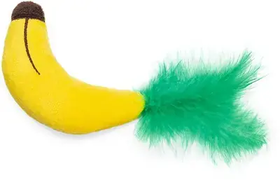 Beeztees kattenspeelgoed Jungle banaan pluche 16x5x3cm geel Laatste Kans