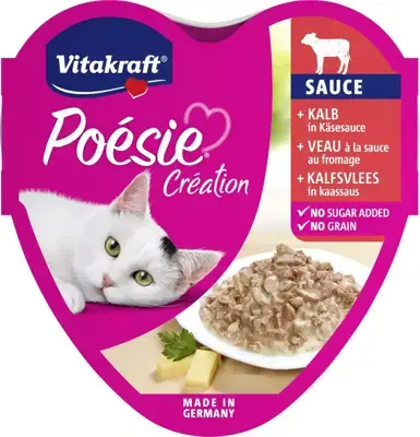 Vitakraft Poésie Création Kalfsvlees in Kaassaus 85 g Koopje