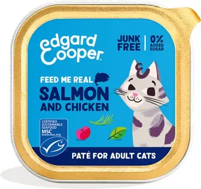 Direct Beschikbaar Edgard & Cooper Kattenvoer Adult Paté Zalm – Kip 85 g