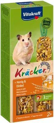 Vitakraft Kräcker hamster honing & spelt 2-in-1 Gecertificeerd