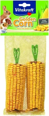 Dagaanbieding Vitakraft Golden Corn knaagdier maiskolven 2 stuks, 200g
