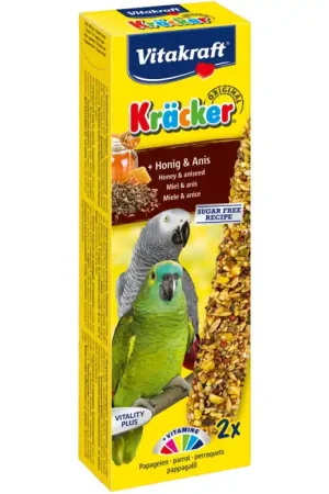 Express Levering Vitakraft Kracker Papegaai Honing en Anijs 2 stuks