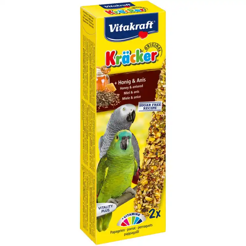 Express Levering Vitakraft Kracker Papegaai Honing en Anijs 2 stuks