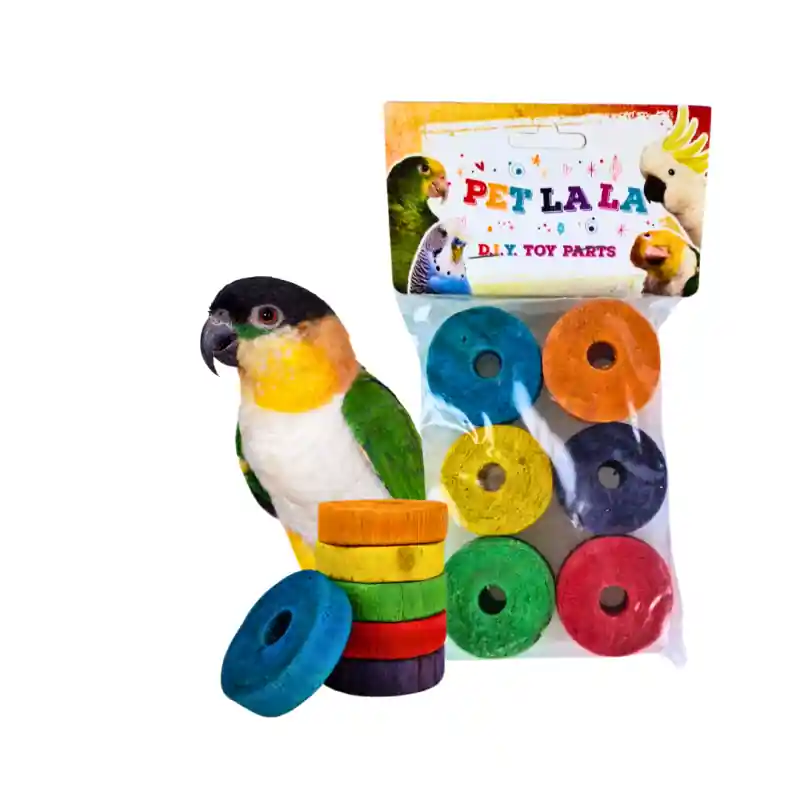 Petlala Wooden Circles 4,5 cm 12stuks - DIY Bird Toy Parts Laatste Versie