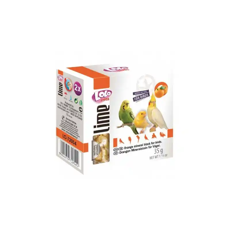 Lolo Pets Mineraalblok Small - Sinaasappel 2 stuks voor vogels Actieprijs
