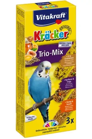 Op = Op Vitakraft kracker Parkiet Trio-Mix Paars 3 stuks