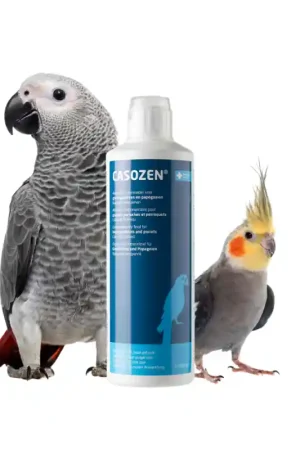 Casozen Vloeibaar 500ml - Antistress- en verenplukmiddel voor Grote Parkieten en Papegaaien Beperkte Voorraad