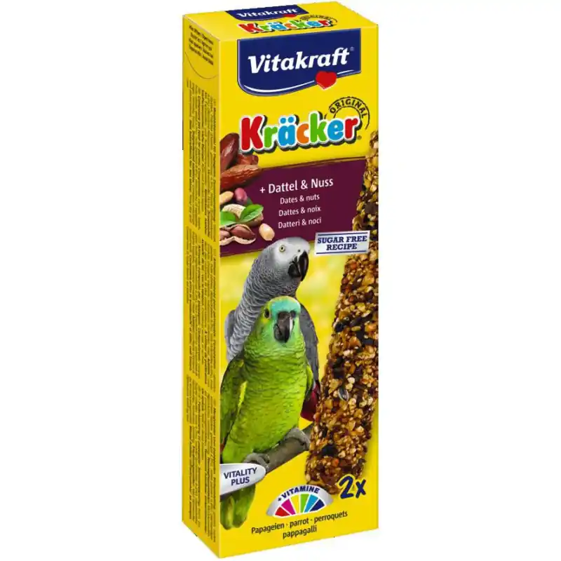 Vitakraft Kracker Papegaai Dadels en Noten 2 stuks Dagaanbieding
