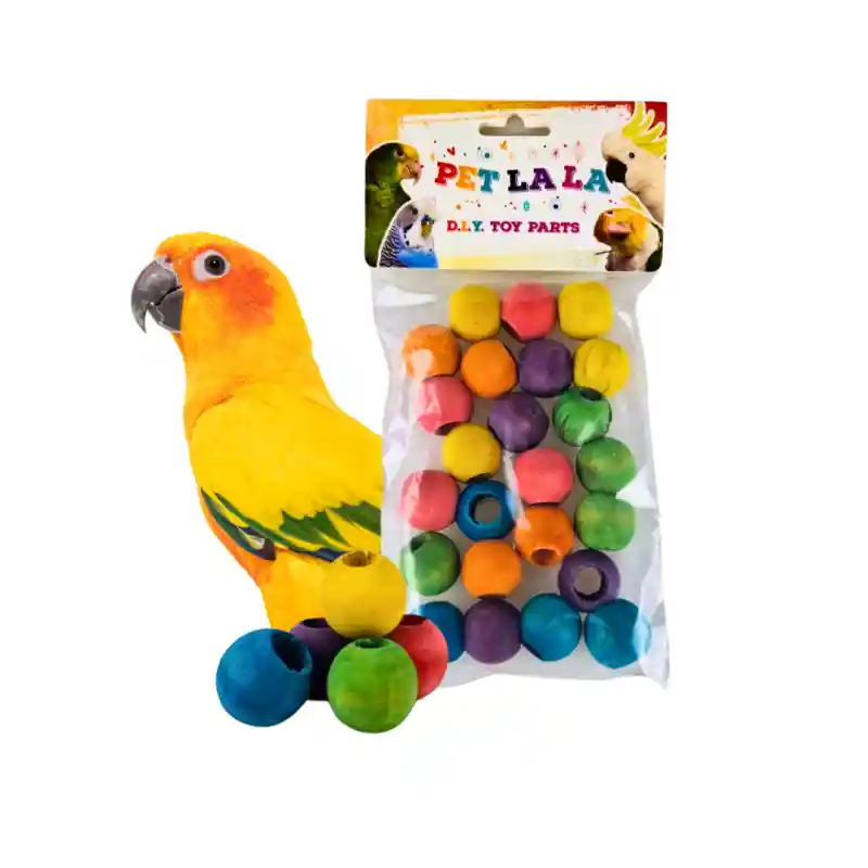 Merkproduct Petlala Wooden Balls Small 24stuks - DIY Bird Toy Parts