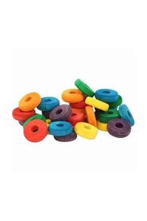 Fabrieksprijs Zoo-Max Houten Ringen Gekleurd 30 stuks