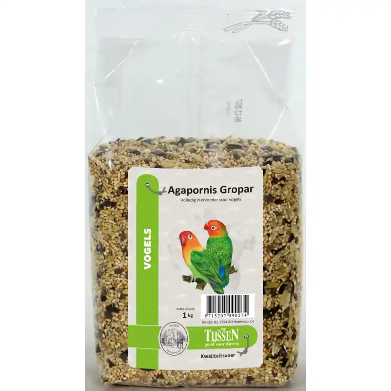 Tijssen Agapornis Gropar ZONDER Zonnepitten 1 kg Weekendaanbieding