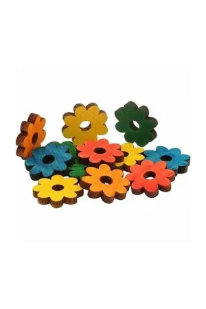 Gereduceerde Prijs Zoo-Max Houten Bloemen Gekleurd 4 cm 12 stuks
