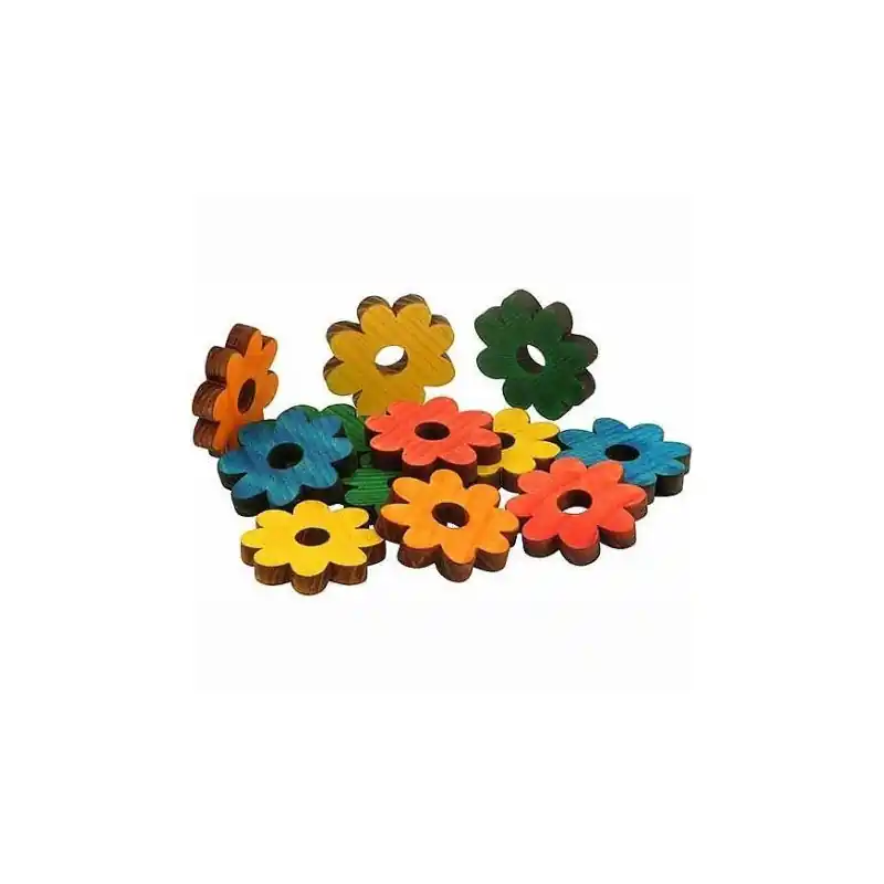 Gereduceerde Prijs Zoo-Max Houten Bloemen Gekleurd 4 cm 12 stuks