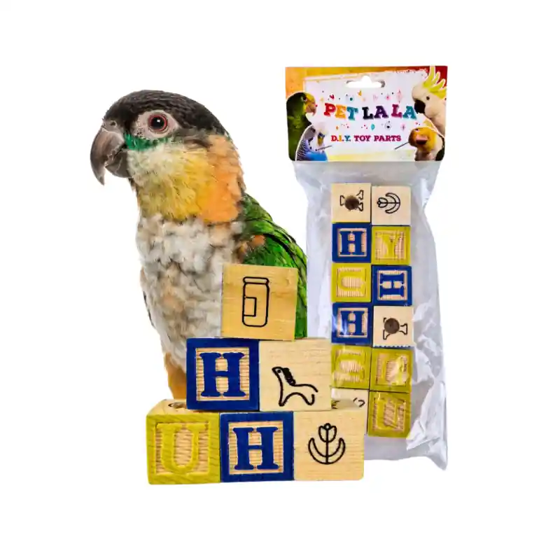 Betaalbaar Petlala Wooden ABC Blocks 3 cm 12stuks - DIY Bird Toy Parts