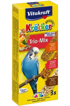 Vitakraft kracker Parkiet Trio-Mix Rood 3 stuks Laatste Versie