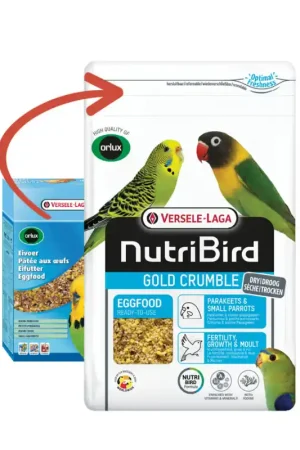 Gecertificeerd NutriBird Eivoer Gold Crumble Parkieten En Kleine Papegaaien 1000 gram