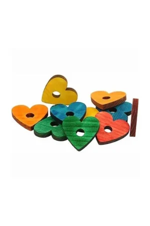 Zoo-Max Houten Hartjes Gekleurd 4,5 cm 10 stuks Voordeelprijs