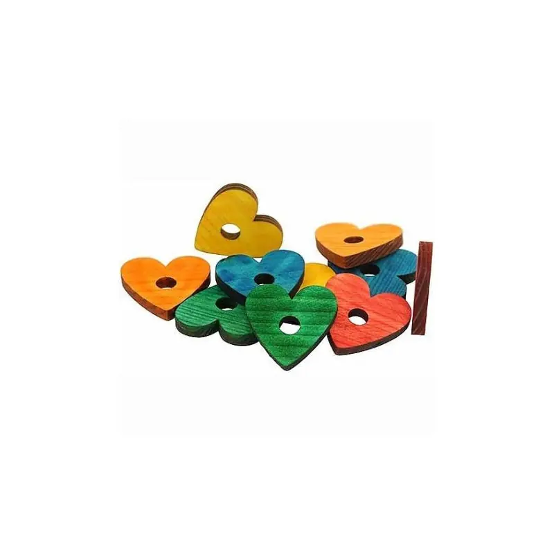 Zoo-Max Houten Hartjes Gekleurd 4,5 cm 10 stuks Voordeelprijs