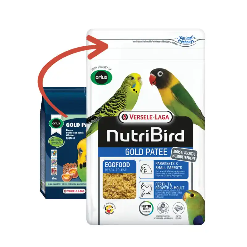 NutriBird Eivoer Gold Patee Parkieten en Kleine Papegaaien 1000gram Must-Have