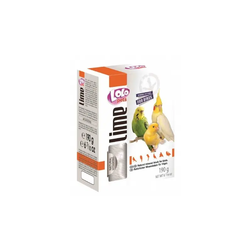 Lolo Pets Mineraalblok XL Naturel voor grotere vogels Direct Verzonden