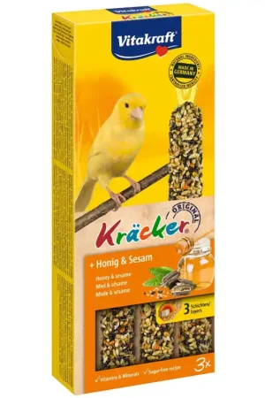 Weekendaanbieding Vitakraft Kracker Kanarie Honing En Sesam 3 Stuks