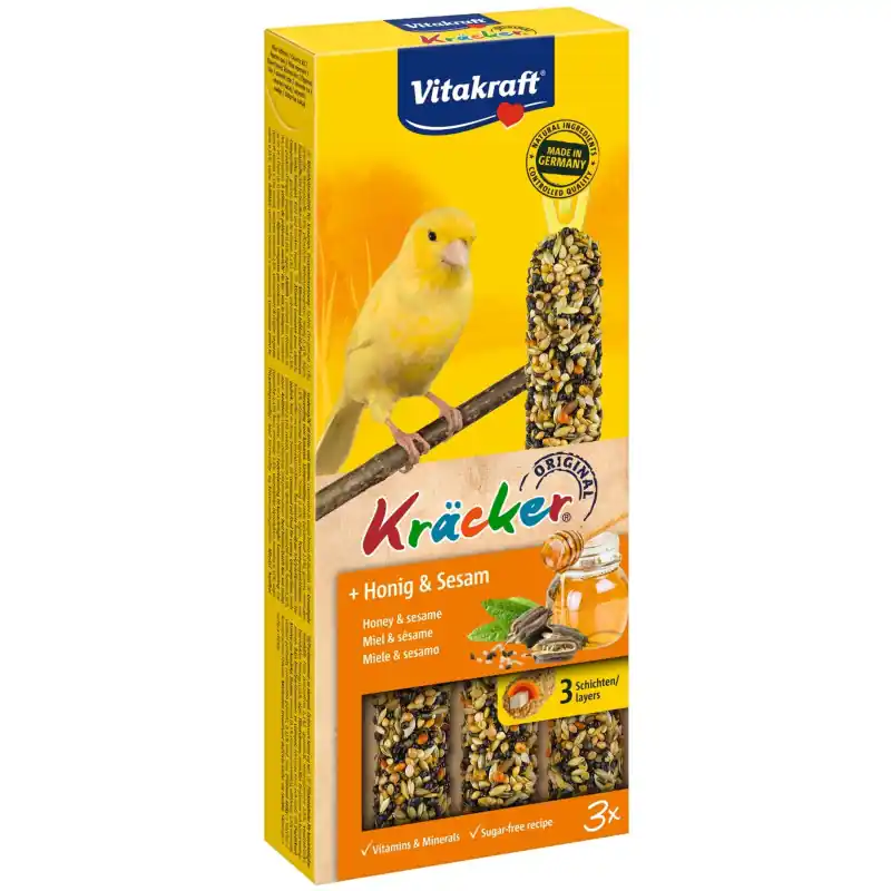 Weekendaanbieding Vitakraft Kracker Kanarie Honing En Sesam 3 Stuks