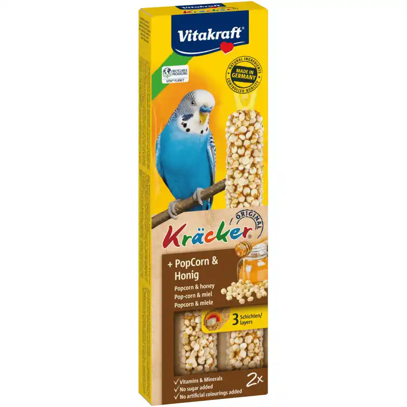 Goedkoop Vitakraft Kracker Honing en Popcorn 2 stuks