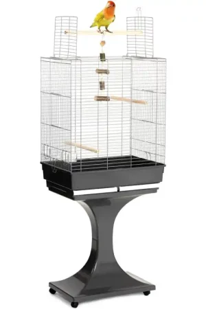 Beperkt Aanbod Vogelkooi + Standaard Soraya Chroom 66 X 45 X 70.5 + 70CM