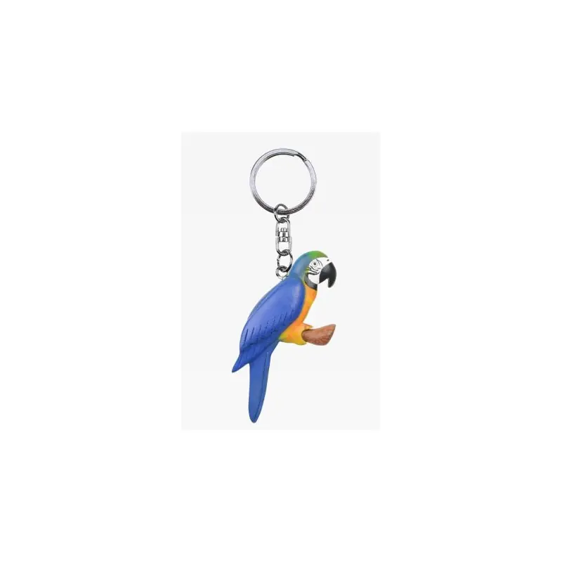 Tijdelijk Beschikbaar Houten Sleutelhanger - Blauwgele Ara