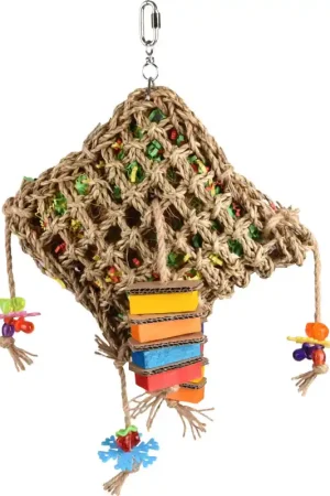 Vogelspeelgoed Net Vierkant Multicolor 28X10X45 CM Beperkte Voorraad