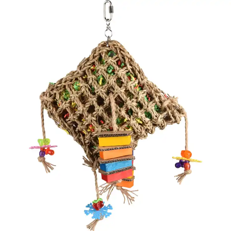 Vogelspeelgoed Net Vierkant Multicolor 28X10X45 CM Beperkte Voorraad