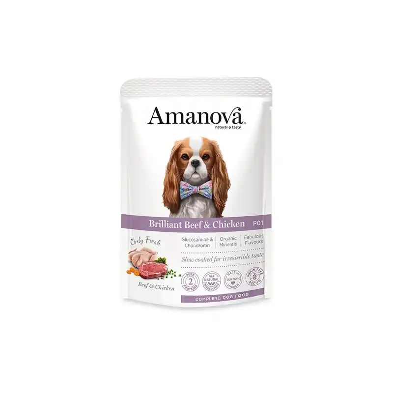Amanova Adult Brilliant Beef & Chicken 300 gram Hete Deal