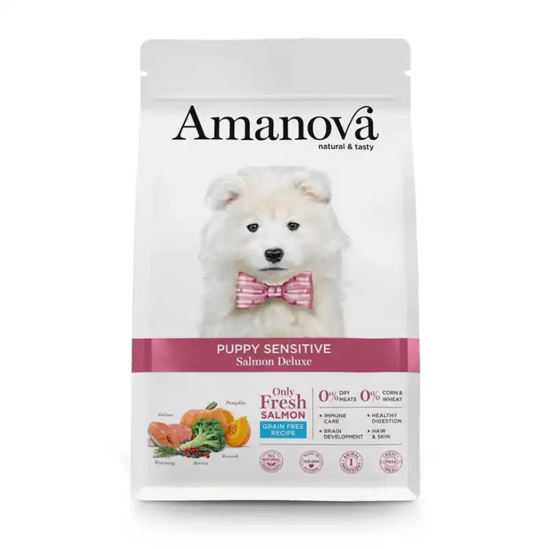 Actieprijs Amanova Puppy Sensitive Salmon Deluxe 7 kg