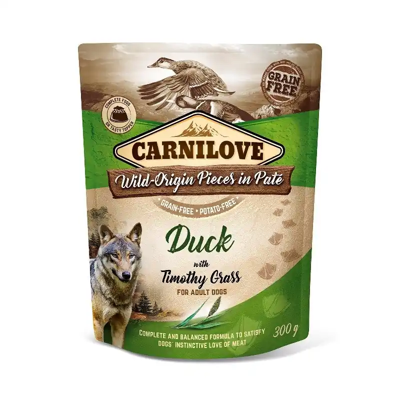 Carnilove Pouch Duck with Timothy Grass 300 gram Favoriet
