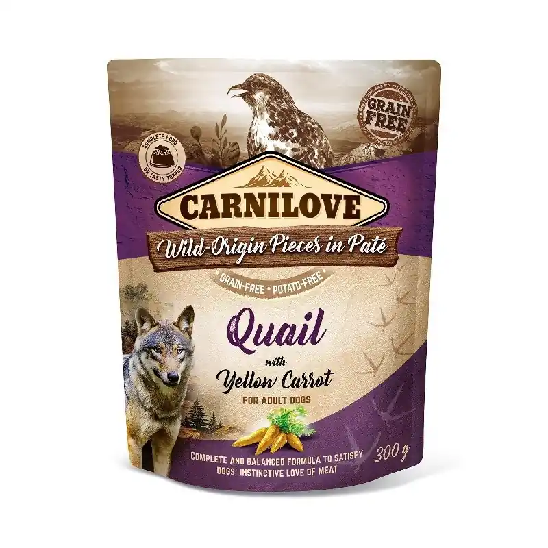 Carnilove Pouch Quail with Yellow Carrot 300 gram Flitsaanbieding