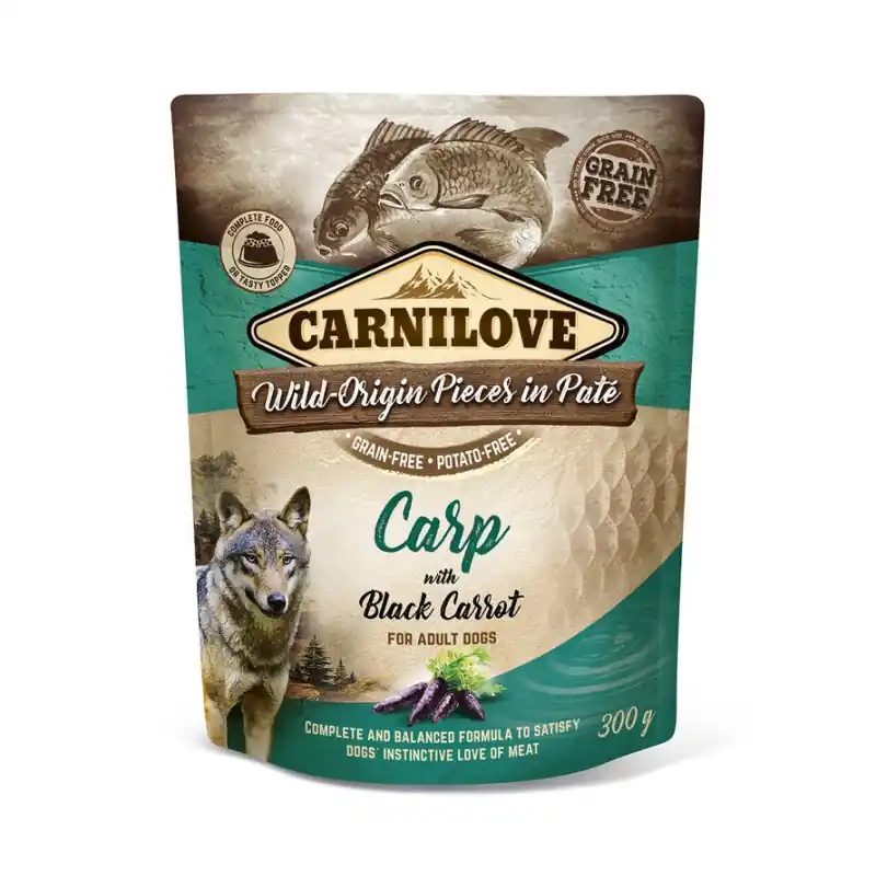 Carnilove Pouch Carp with Black Carrot 300 gram Beperkt Aanbod