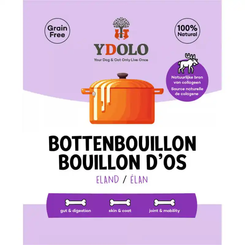 YDOLO Bottenbouillon voor Honden Wilde Eland 230 ml Bestel Nu