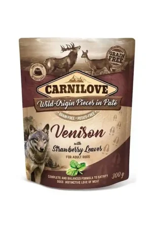Gecertificeerd Carnilove Pouch Venison with Strawberry Leaves 300 gram