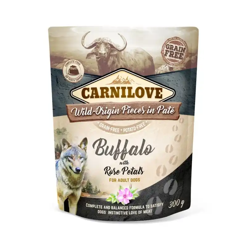 Carnilove Pouch Buffalo with Rose Petals 300 gram Betrouwbaar