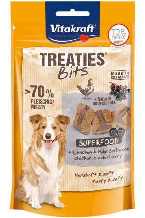 Vitakraft Treaties Bits 120 Gram - Superfood Vlierbessen en Kip Express Levering