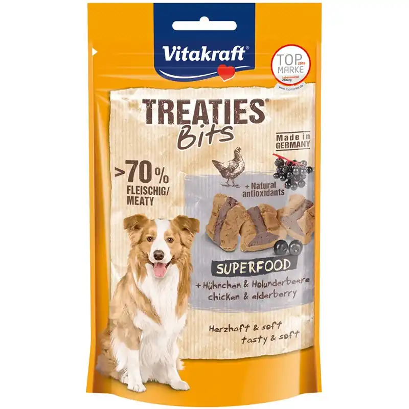 Vitakraft Treaties Bits 120 Gram - Superfood Vlierbessen en Kip Express Levering