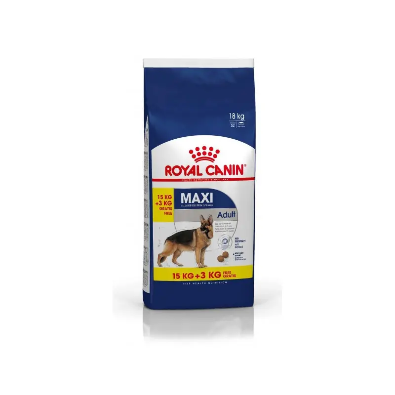Royal Canin Bonusbag Maxi Adult 15 + 3 kg GRATIS Lage Prijs