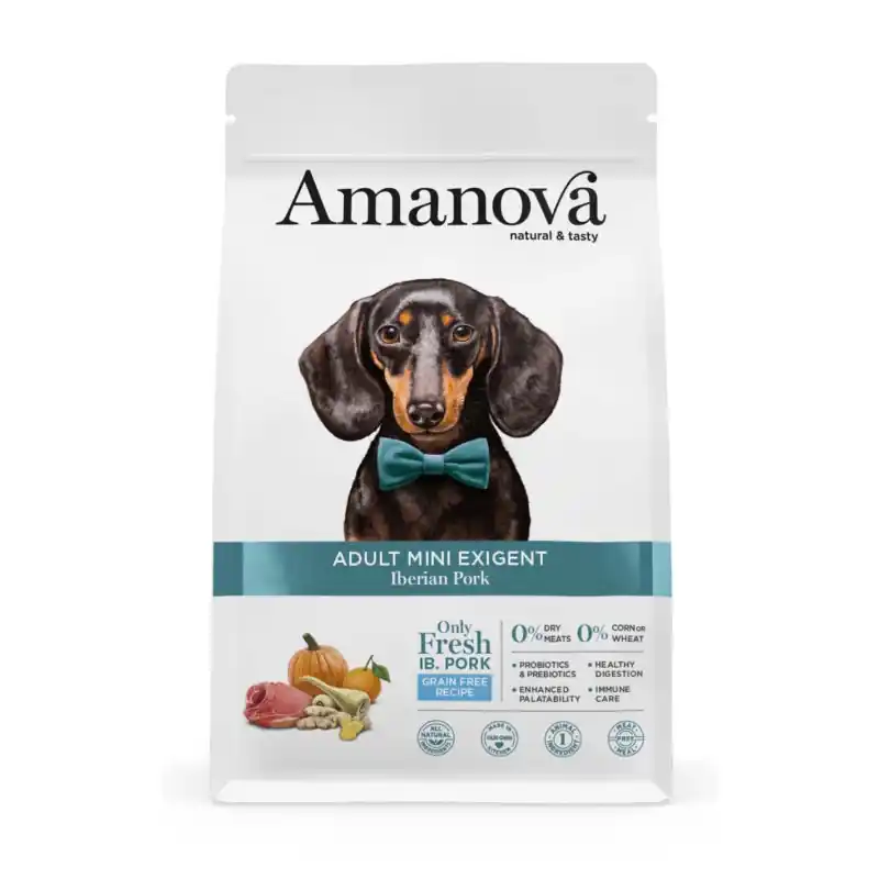 Amanova Adult Mini Exigent Iberian Pork 7 kg Fabrieksprijs